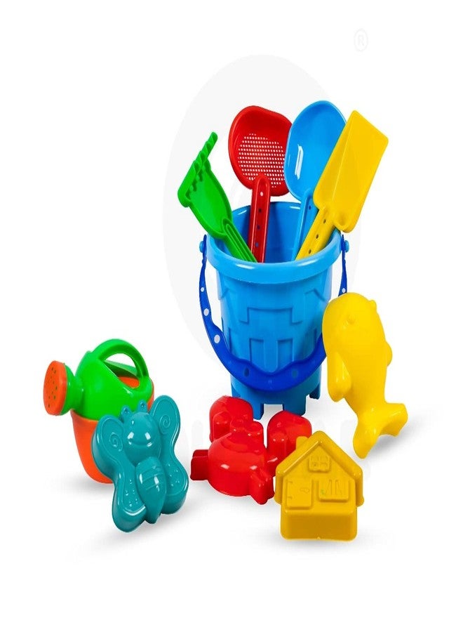 Quasar Beach Toy Set for Kids Bucket 2 Sand Modul 2 Tools 1 Gardening Water Can Sand Garden Pretend Role Play Set Children Learn Play Fun Toddler Kids Set Non Toxic ABS Plastic - Multicolor - Image 1